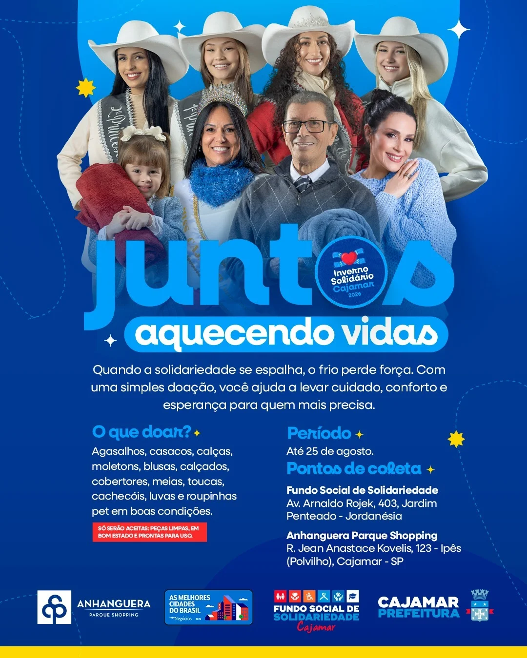 Anhanguera Parque Shopping arrecada agasalhos em campanha solidária em parceria com o Fundo Social de Solidariedade de Cajamar