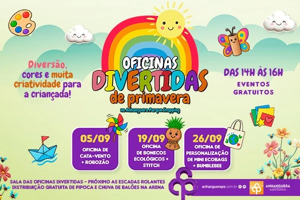 Anhanguera Parque Shopping traz diversão e alegria com oficina de cata-vento com participação do Robozão neste sábado