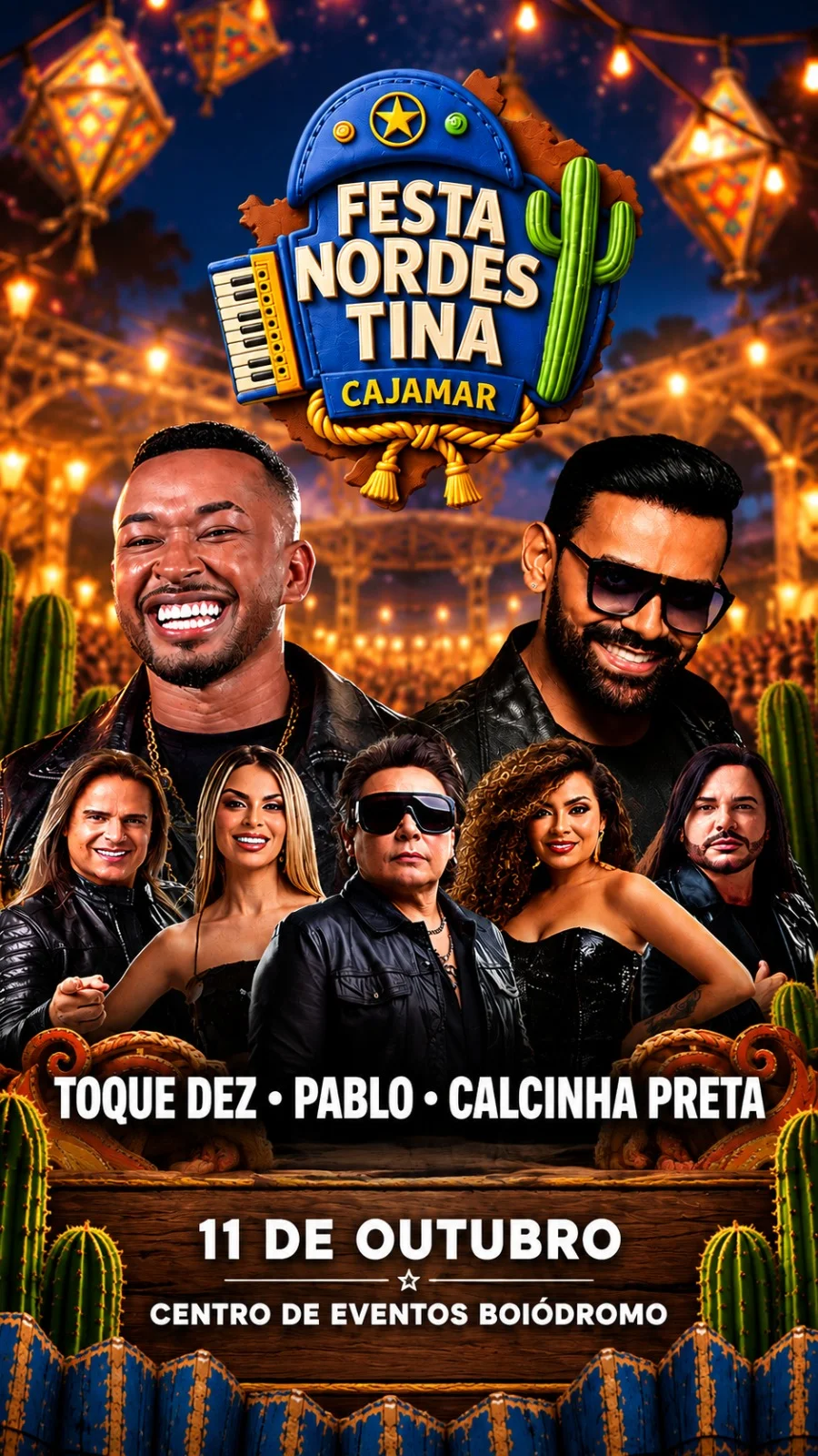 Festa Nordestina de Cajamar está pronta para uma grande noite de música, gastronomia e cultura Evento cresce, leva Pablo, Calcinha Preta e Toque10 ao Boiódromo e prepara estrutura para receber o público na maior festa nordestina do Estado de São Paulo