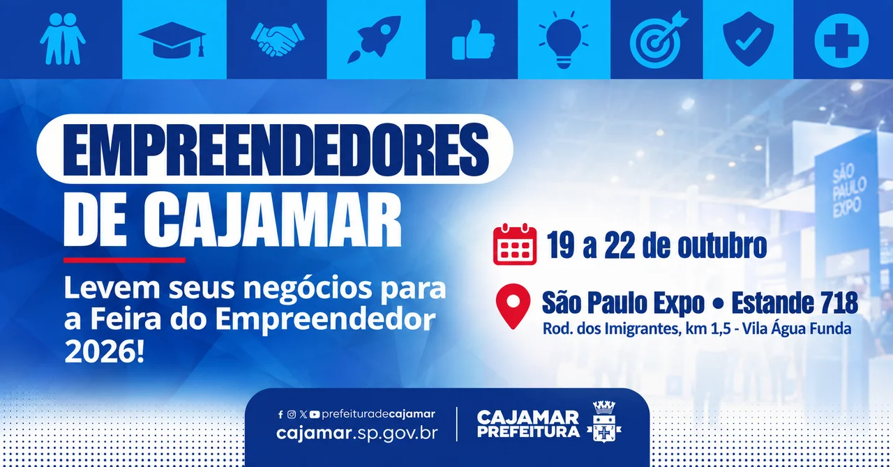 Prefeitura de Cajamar abre chamamento para empreendedores participarem da Feira do Empreendedor 2026