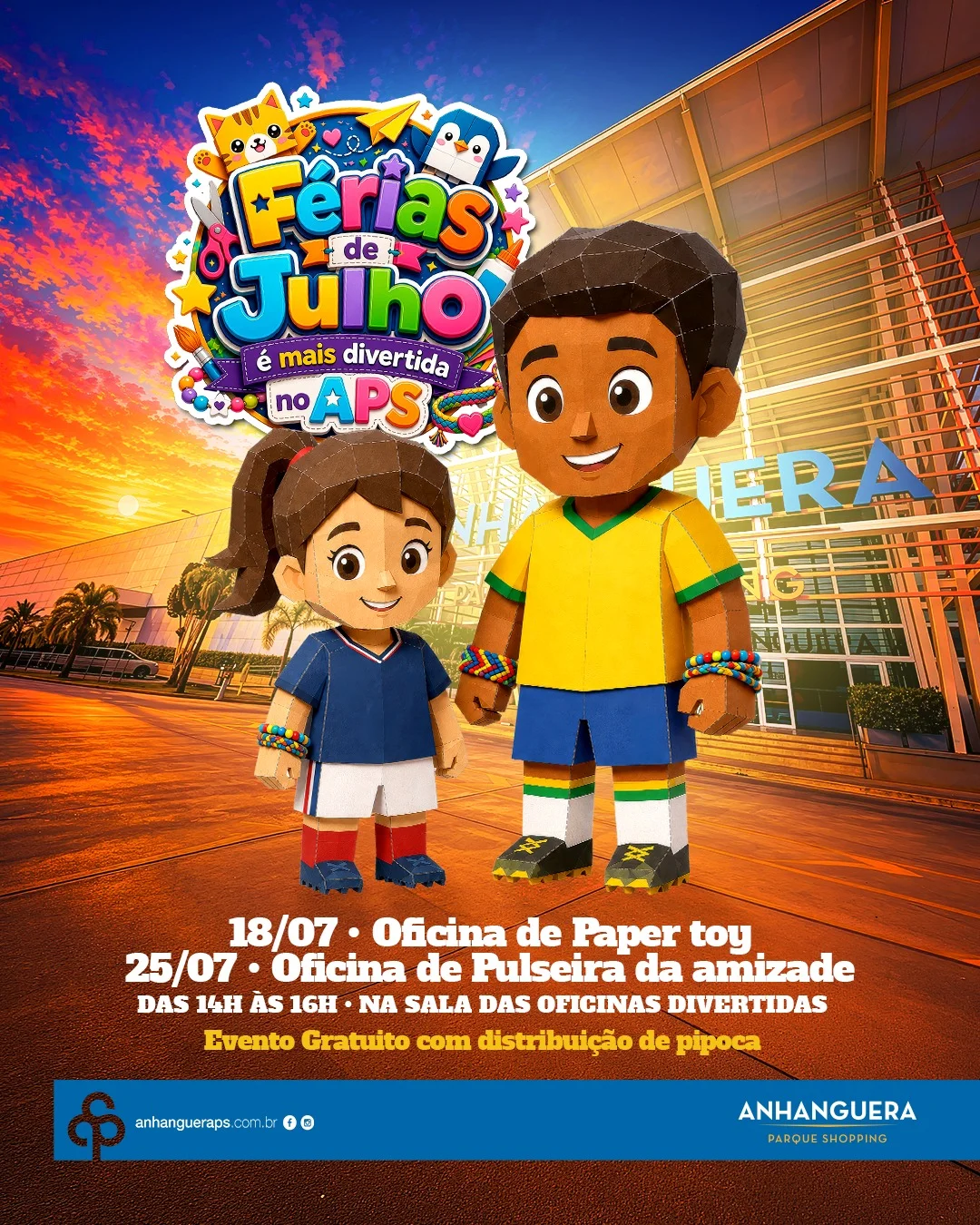 Férias Divertidas do Anhanguera Parque Shopping promove oficinas criativas para as crianças em julho