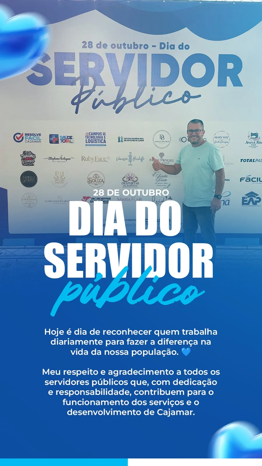 O vereador Adriano Enfermeiro, que também é servidor público, parabeniza todos os profissionais pelo seu dia