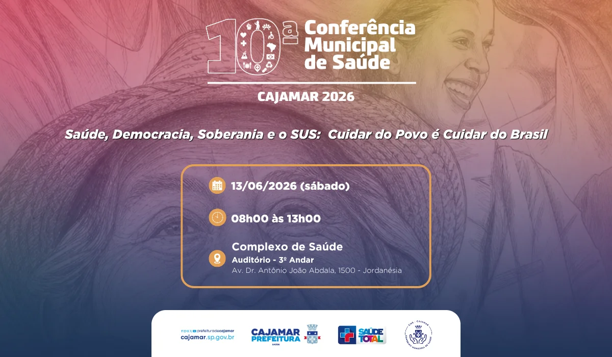 Cajamar realizará a 10ª Conferência Municipal de Saúde no dia 13 de junho