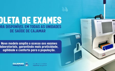 Coleta de exames agora disponível em todas as unidades de saúde de Cajamar