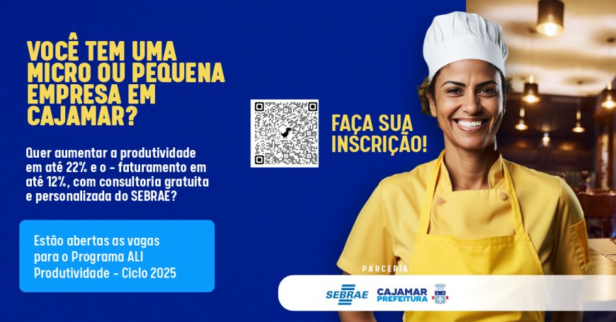 Programa ALI Produtividade 2025 está com vagas abertas para empresas de Cajamar!