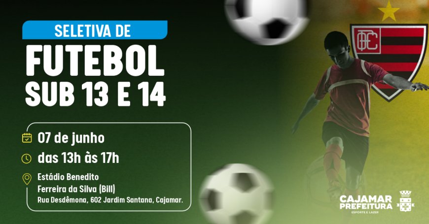 Prefeitura de Cajamar promove seletiva de futebol em parceria com o Oeste Futebol Clube