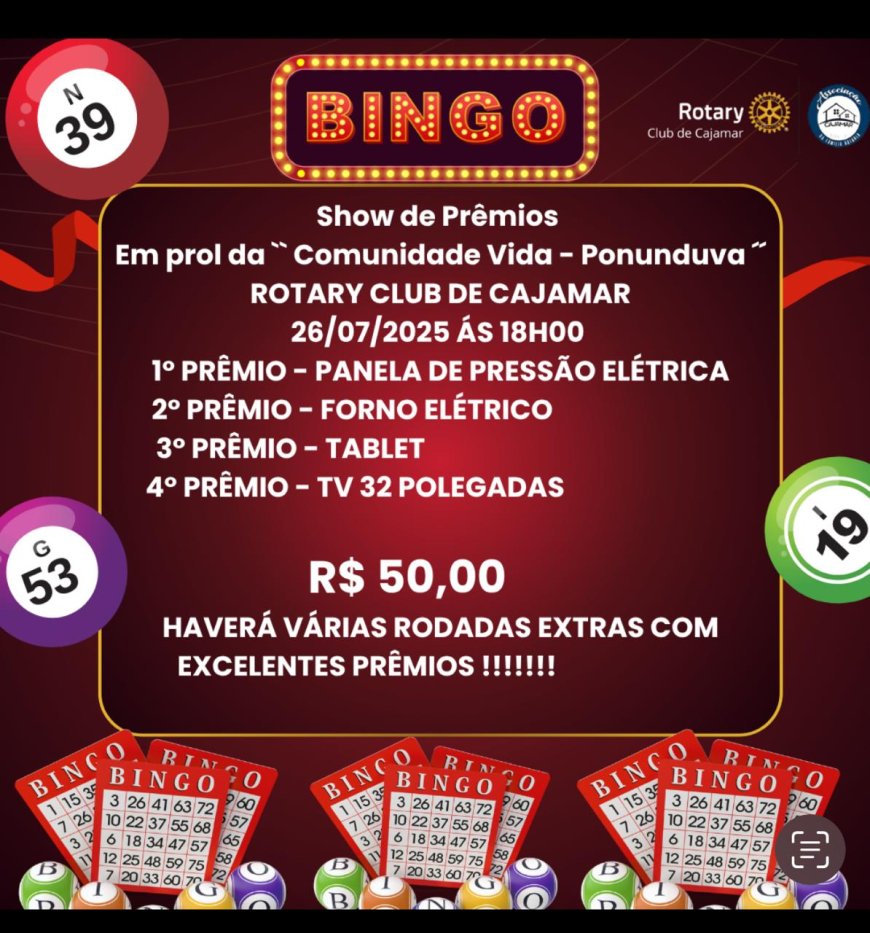 Bingo beneficente do Rotary Club de Cajamar