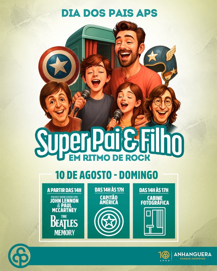 Anhanguera Parque Shopping celebra o Dia dos Pais com música, diversão e experiências inesquecíveis em família