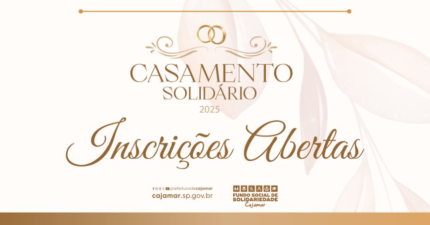 Inscrições abertas para o Casamento Solidário 2025 em Cajamar
