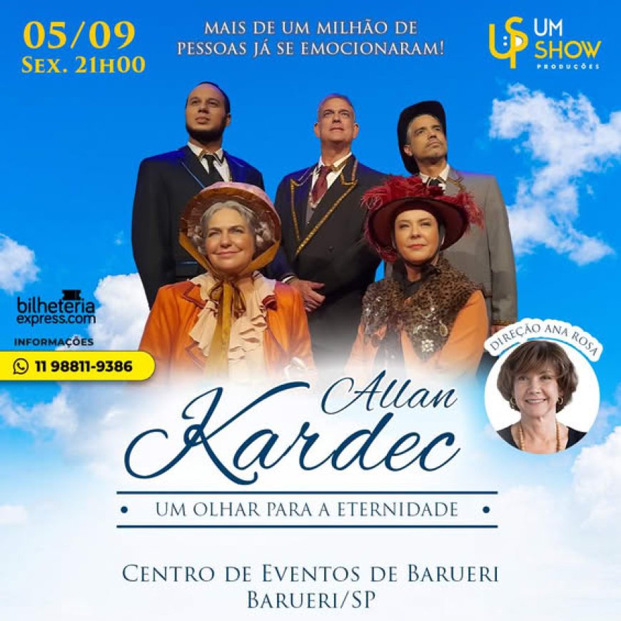 Espetáculo sobre a vida de Allan Kardec no Centro de Eventos de Barueri.