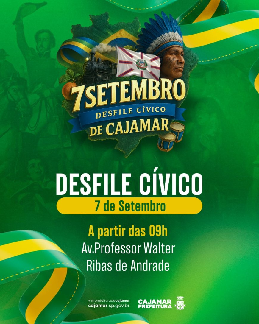 A Prefeitura de Cajamar já está nos preparativos para a realização do tradicional Desfile Cívico de 7 de Setembro, em homenagem à Independência do Brasil.