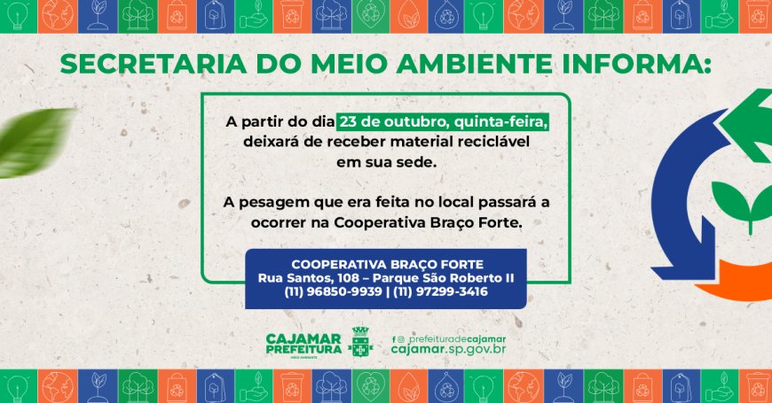 Secretaria do Meio Ambiente informa!