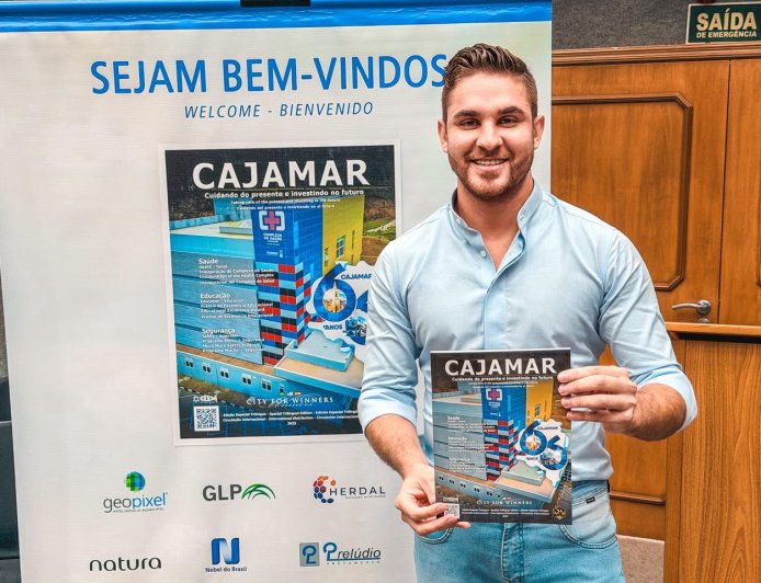 Prefeito Kauan participa do lançamento da revista City for Winners, que destaca Cajamar como referência nacional