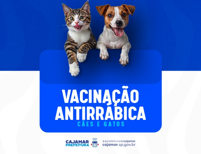 Prefeitura de Cajamar reforça a importância da vacinação antirrábica para cães e gatos