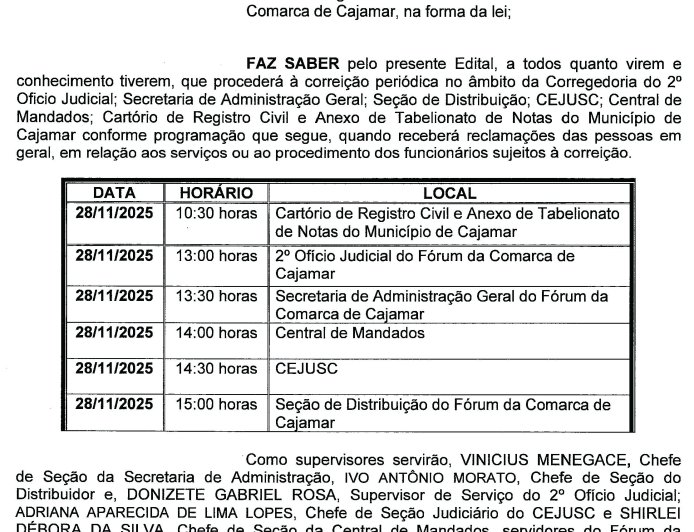 Edital de Correição