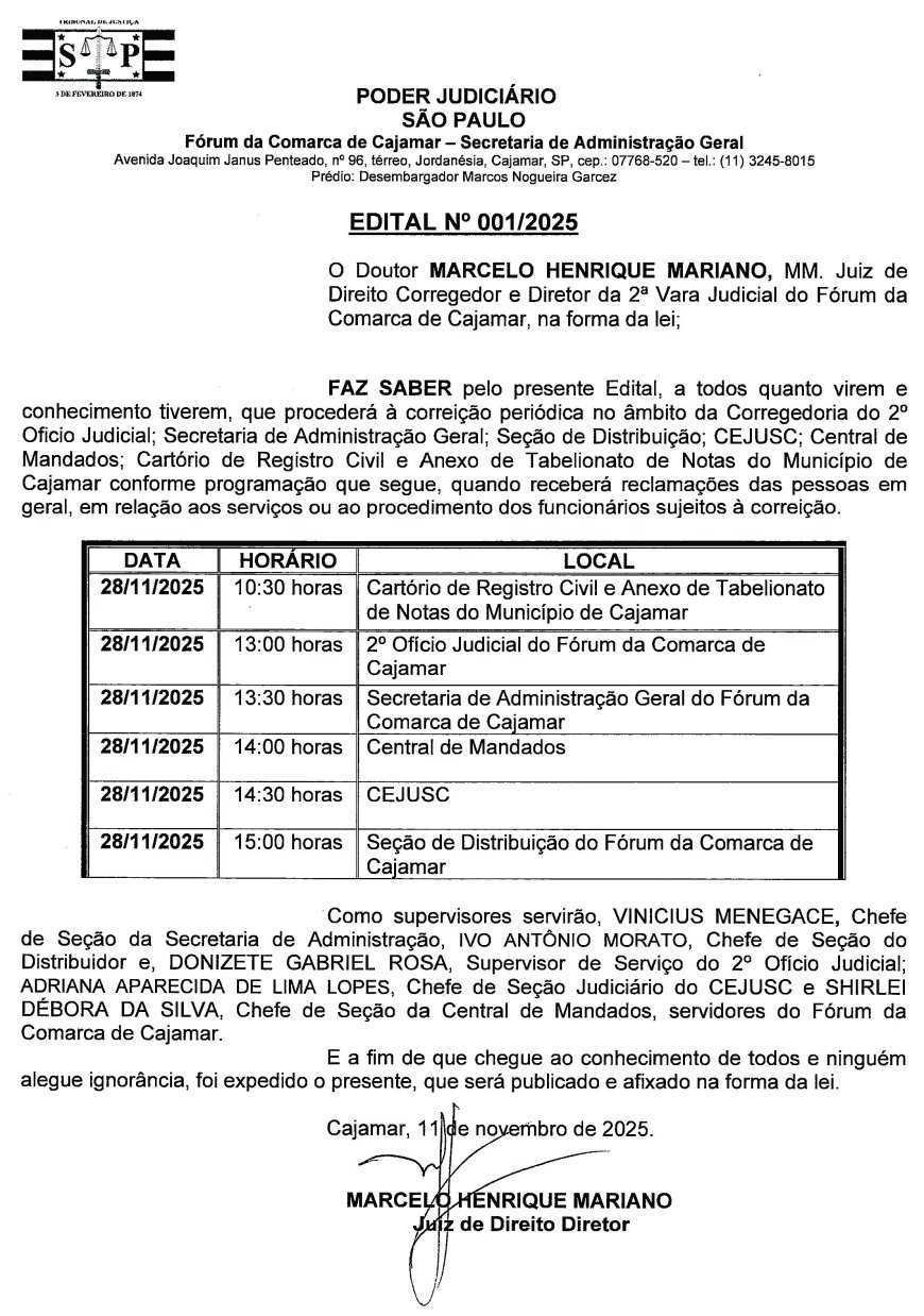 Edital de Correição