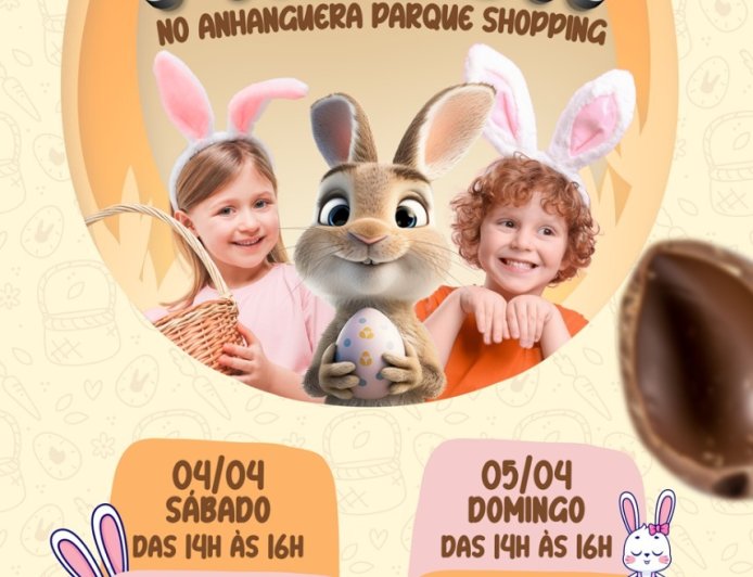 Magia e Diversão: Anhanguera Parque Shopping transforma a Páscoa em um universo de fantasia para as crianças.